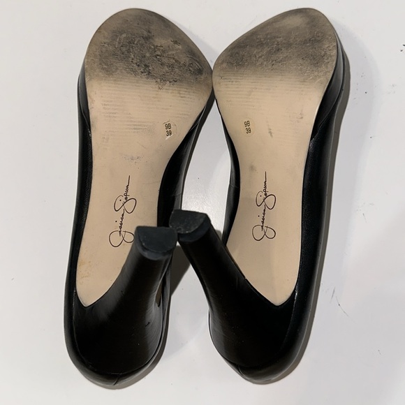 Jessica Simpson Black Pumps Platform Open Toe Shoes Size 9 - Picture 12 of 14